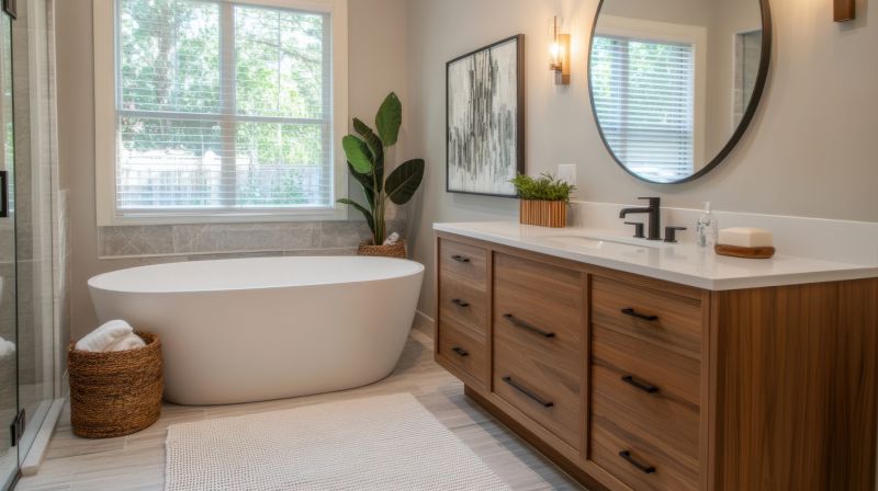 Freestanding Bathtub in Modern Setting