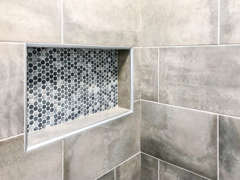Elegant Shower Niche with Decorative Tiles