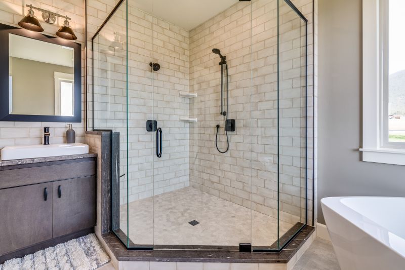 Bathroom with Custom Glass Shower Door